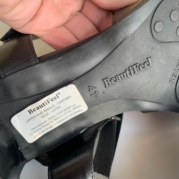 BeautiFeel black leather sandals square toe size 11 (European 41) - Picture 12 of 13